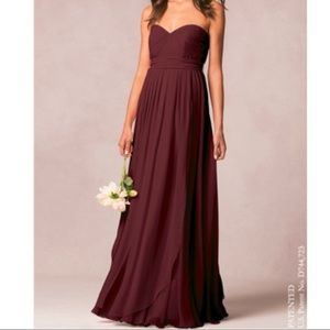 Jenny Yoo Mira Hibiscus Chiffon Dress